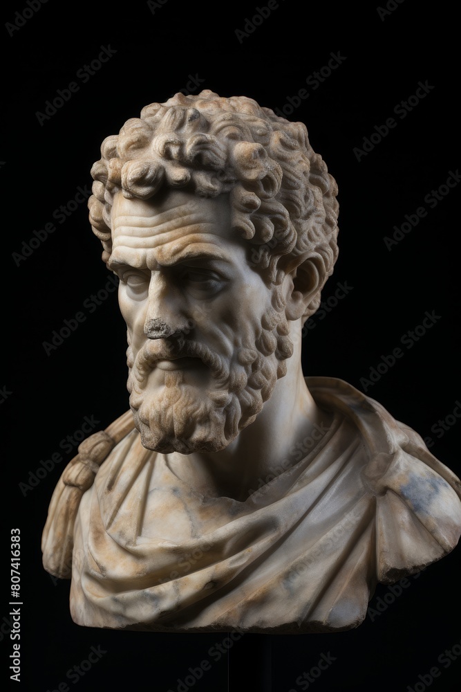 Dramatic portrait of an ancient greek philosopher