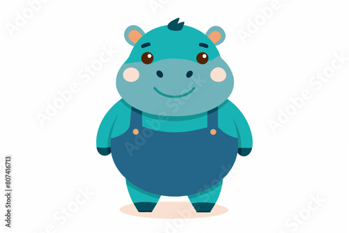 hippo emoji sheet vector illustration