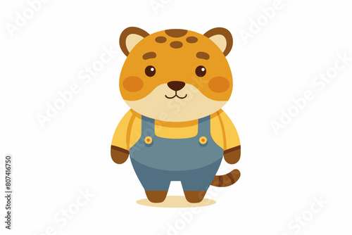 leopard emoji sheet vector illustration