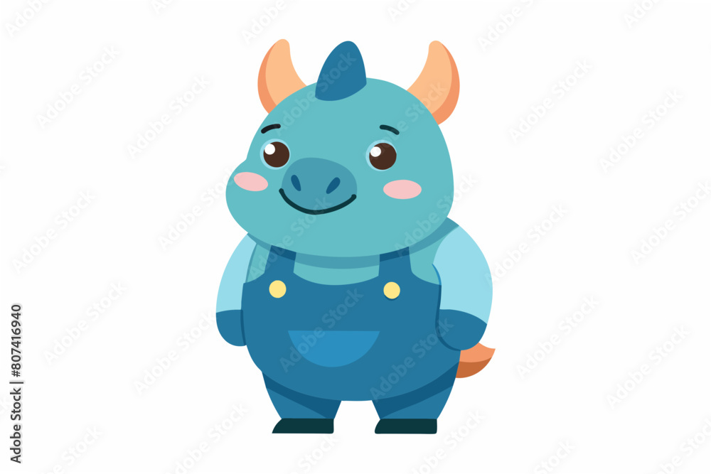 rhino emoji sheet vector illustration