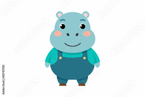 hippo emoji sheet vector illustration