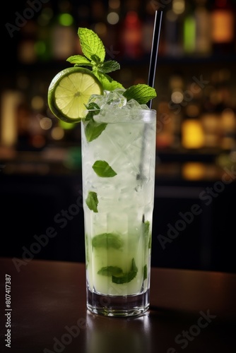 refreshing mojito cocktail with lime and mint