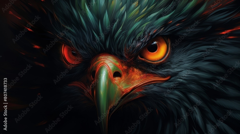Fototapeta premium Fierce eagle with intense glare