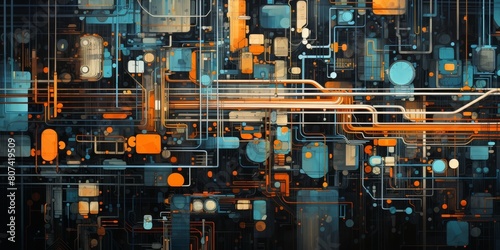 Futuristic circuit board abstract background © Balaraw