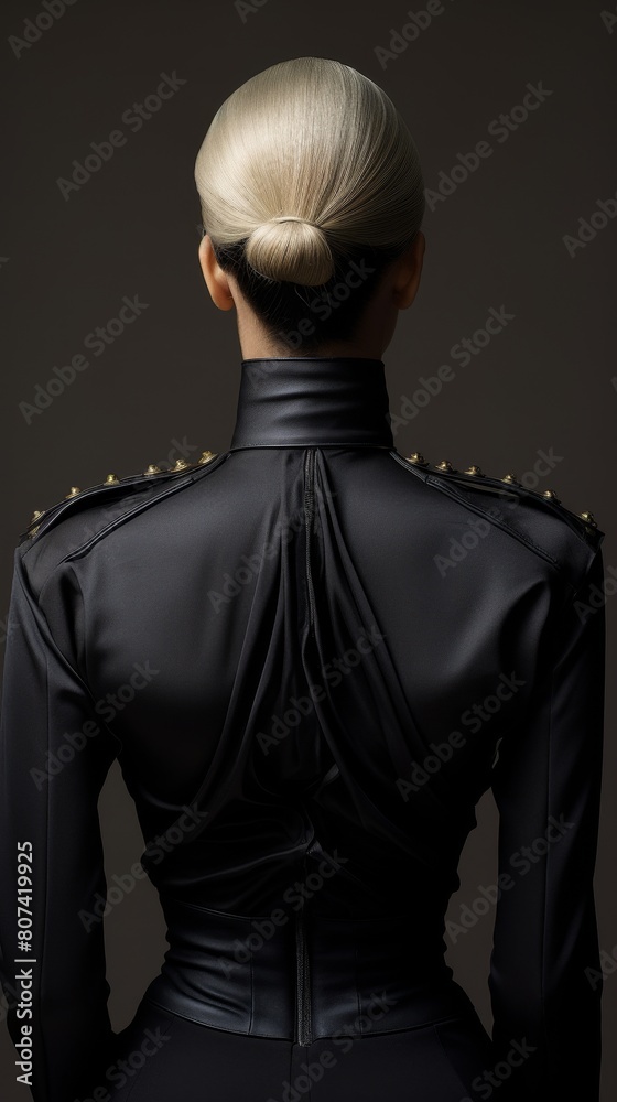 elegant fashion portrait of woman in black outfit