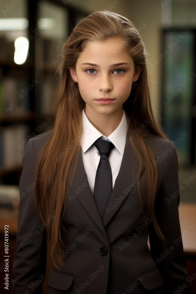 Fototapeta premium Serious young woman in business attire