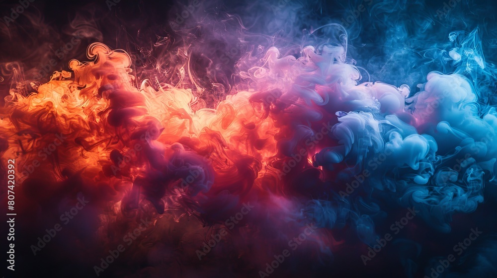 Dynamic colorful smoke design