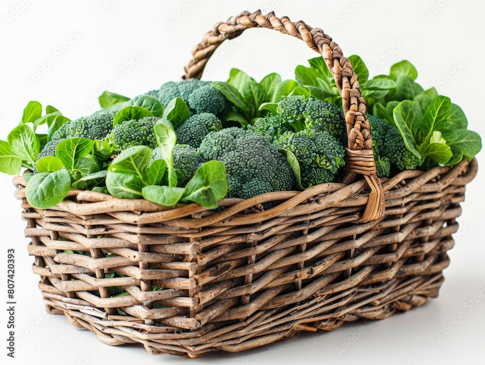 basket with vegetables isolated white basket with vegetables isolated white