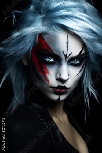 Dramatic gothic makeup and hairstyle