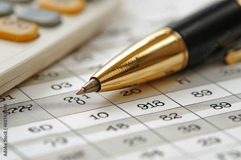 Close-up of a financial document being analyzed by a business professional, Detailed view of pen on financial chart with trends. Strong implication of market analysis, investment strategy, Close-up of a financial document being analyzed by a business professional, Detailed view of pen on financial chart with trends. Strong implication of market analysis, investment strategy,