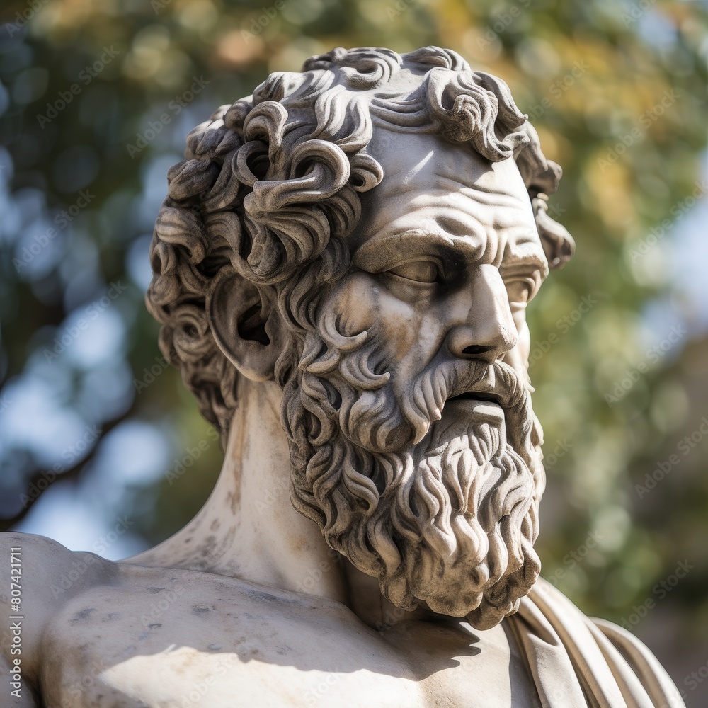 Detailed sculpture of an ancient greek or roman figure Detailed sculpture of an ancient greek or roman figure