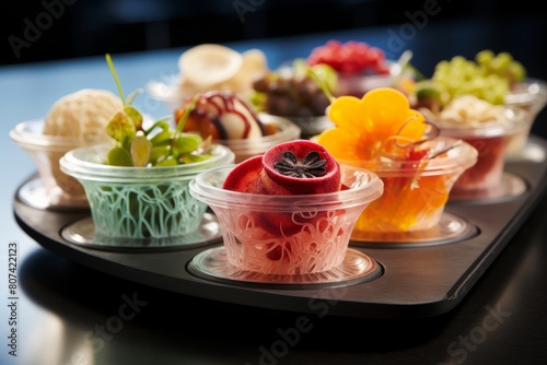 Assortment of colorful and appetizing fruit desserts