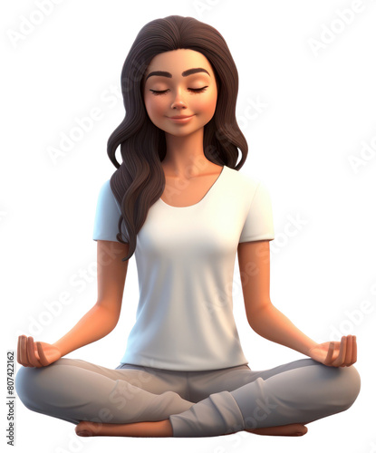 PNG Meditating sitting smiling cartoon.