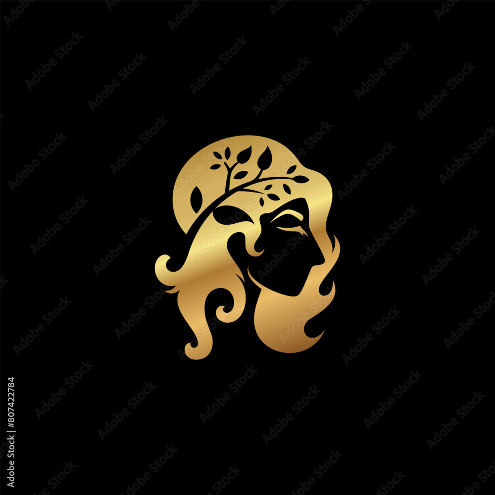 Beauty logo with salon design combination, woman and cosmetic Beauty logo with salon design combination, woman and cosmetic