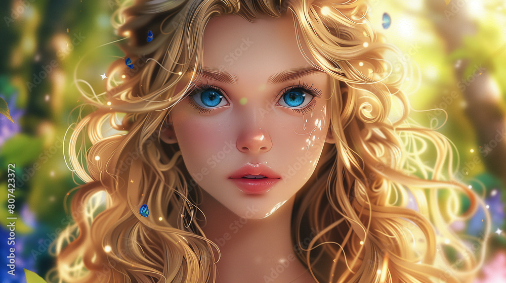 Princess, blonde haired with blue eyes