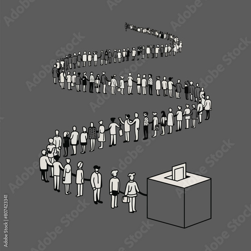 Hand voting ballot box icon, Election Vote concept, Simple line design for web site, logo, app, UI, Vector illustration