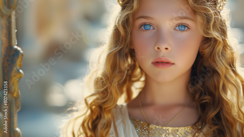 Princess, blonde haired with blue eyes