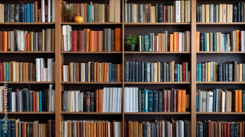 Cozy bookshelf with diverse collection of books