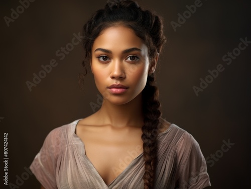 beautiful young woman with braided hair
