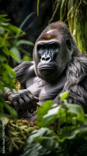 Powerful gorilla in natural habitat © Balaraw