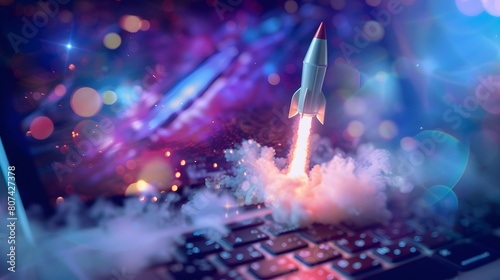 rocket launch for PC  Laptop illustration