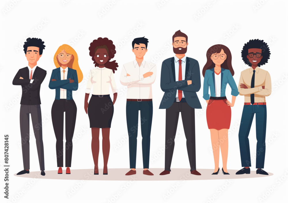 The concept of business teamwork in an office on a white background vector