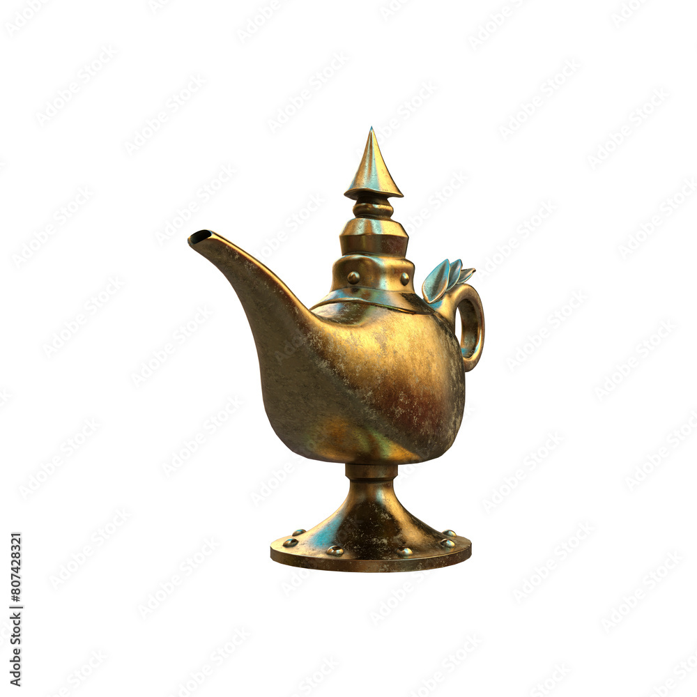 3d render fantasy magic djinn lamp isolated 3d render fantasy magic djinn lamp isolated