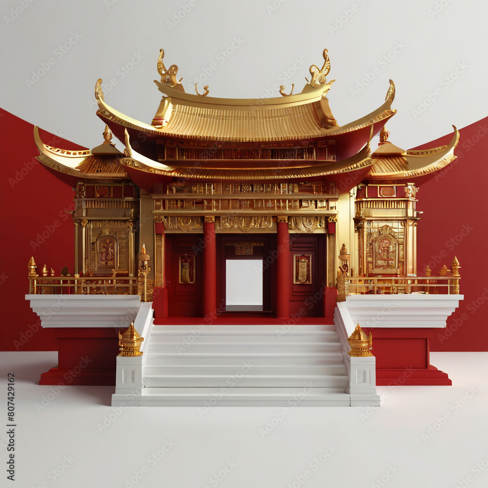 3D Red Temple