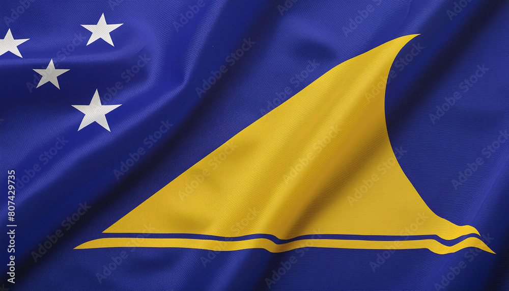 Realistic Artistic Representation of the Tokelau waving flag