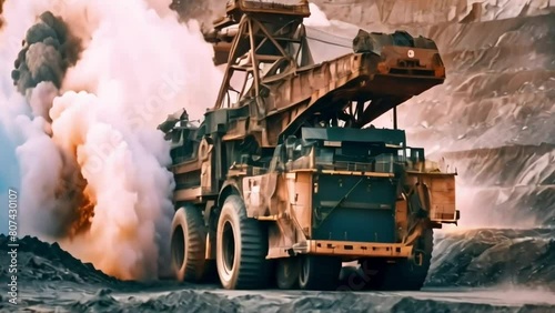 giant machinery showcasing technological advancement in mining photo