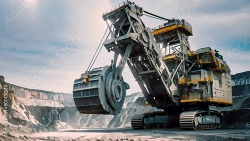 giant machinery showcasing technological advancement in mining photo