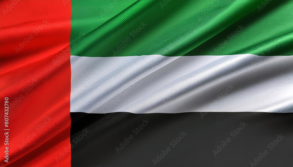 Fototapeta premium Realistic Artistic Representation of the United Arab Emirates waving flag