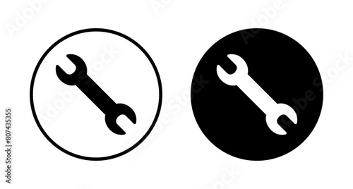wrench icon vector isolated on white background. Wrench vector icon. Spanner symbol