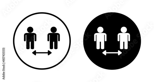 Social distancing icon vector isolated on white background. Keep distance sign. Coronavirus. Social Distancing and Self Quarantine.