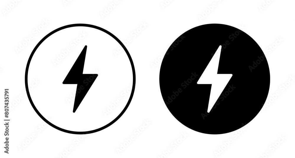 Lightning icon vector isolated on white background. Bolt icon vector. Energy and thunder electric icon Lightning icon vector isolated on white background. Bolt icon vector. Energy and thunder electric icon
