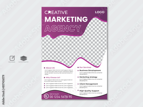 Creative corporate business flyer design template  for a digital marketing company or agency.
