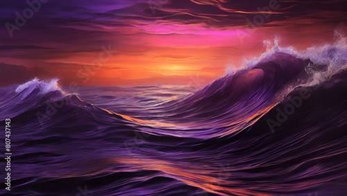 "Mesmerizing Color Wave: Surreal Scene in Vibrant Hues"
