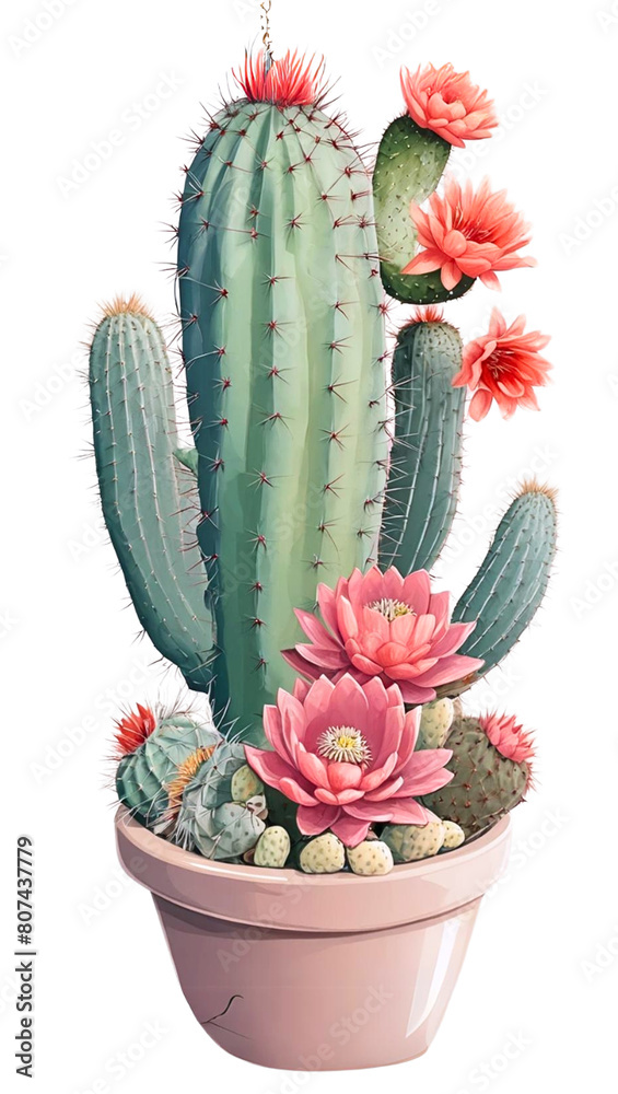 The beauty of cactus in nature on transparent background The beauty of cactus in nature on transparent background