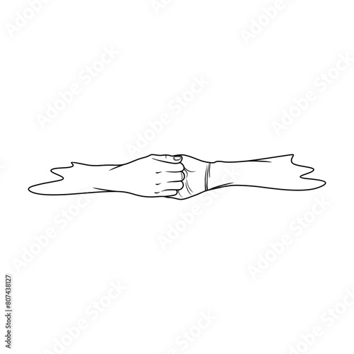 ganesha mudra hand gesture black and white line art