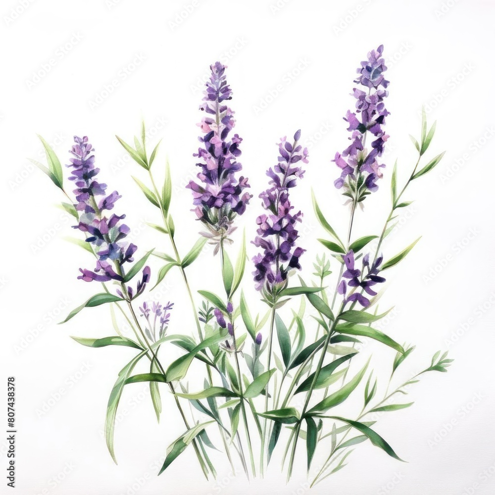 Naklejka premium A collection of lavender sprigs