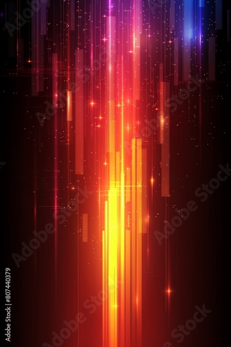 Glowing particle dots with colorful dots in abstract background, concept of light shining sparkling particles dots bokeh in blur color background, 