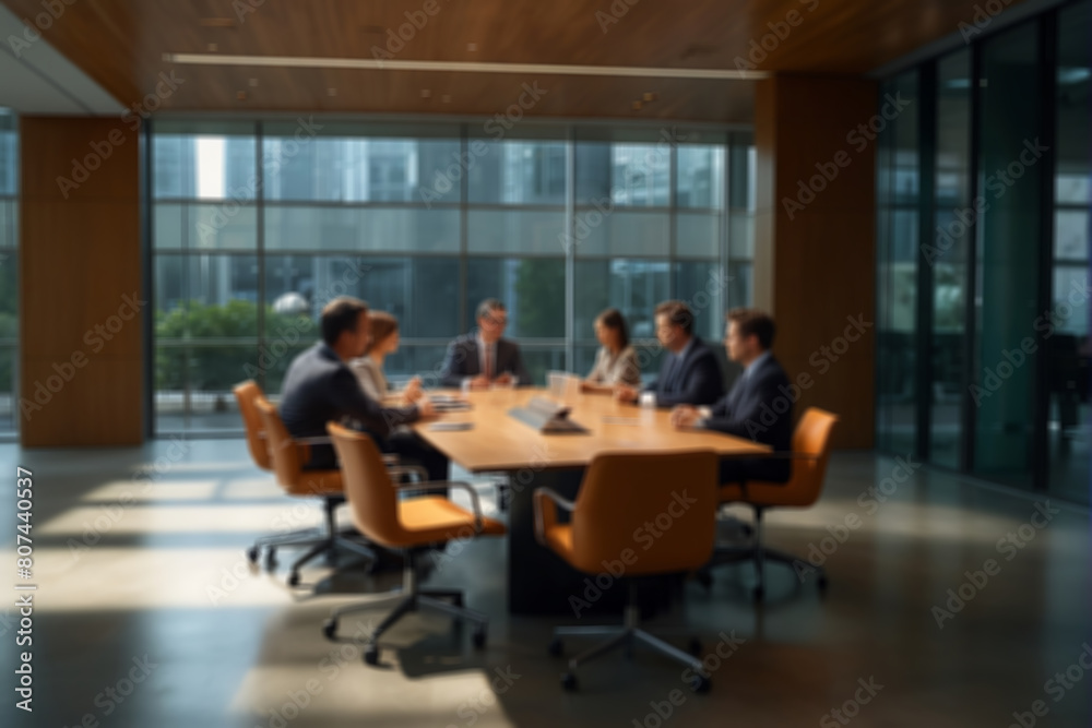 business people working together Blurred Business Meeting Abstract Office Background