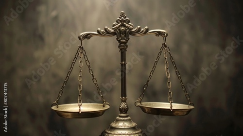 Legal law concept image, extreme close up of scales symbol of Justice