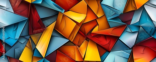 Capture the essence of Cubism in a virtual reality world with a close-up shot on fractured geometric shapes  using unexpected camera angles to enhance the 3D effect