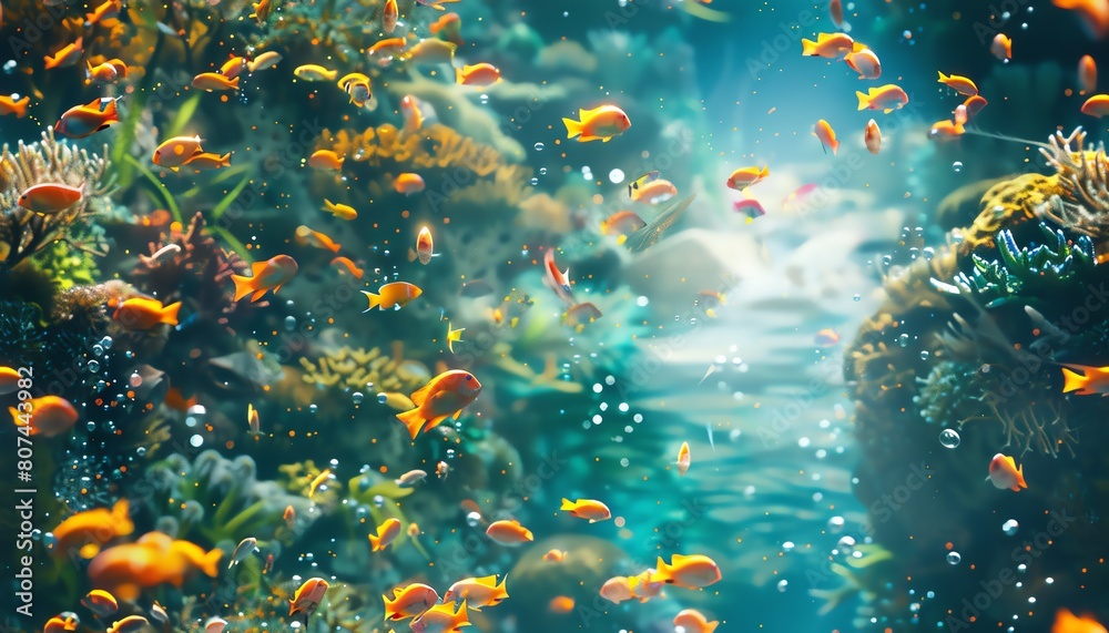 Immerse viewers in a minimalist underwater scene with intricate marine life details in a close-up shot Explore unexpected camera angles to capture the beauty of marine adventures i Immerse viewers in a minimalist underwater scene with intricate marine life details in a close-up shot Explore unexpected camera angles to capture the beauty of marine adventures i