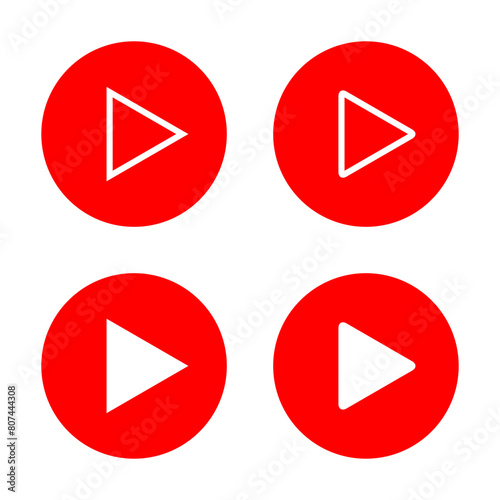 Free Download Play button icon in flat style. Video player concept - GFXLoad