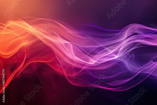 A colorful, wavy line with a purple and orange background