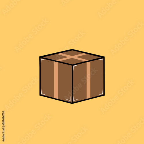 brown cardboard box vector illustration
