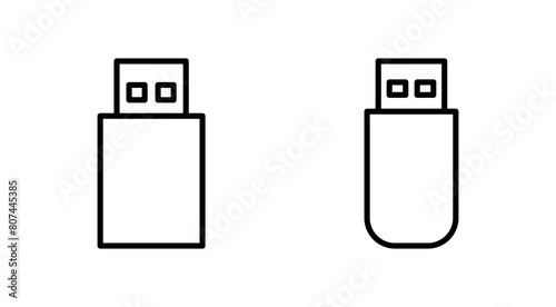 Usb icon set. Flash disk icon vector
