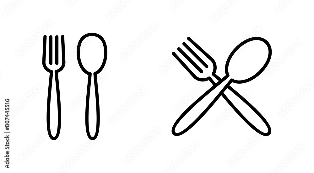 spoon and fork icon set. spoon, fork and knife icon vector. restaurant icon spoon and fork icon set. spoon, fork and knife icon vector. restaurant icon